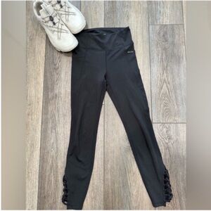 Nanette Lepore Women’s Black Leggings with Lace Accents XS